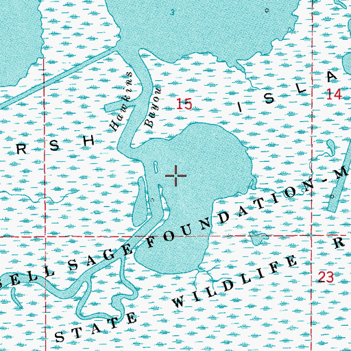 Topographic Map of Hawkins Bayou, LA