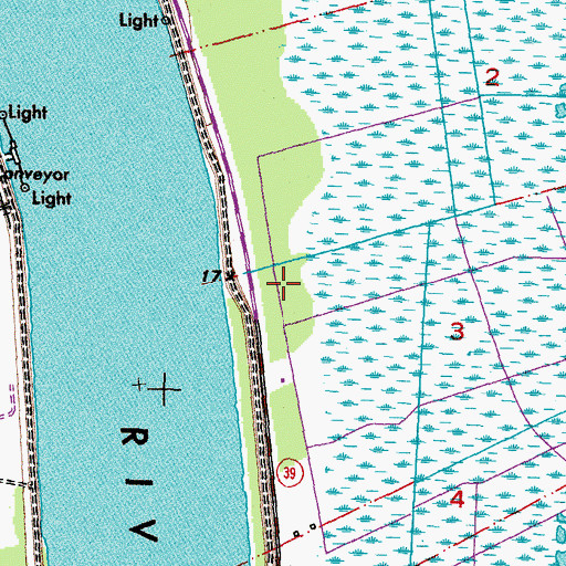 Topographic Map of Monsecour, LA