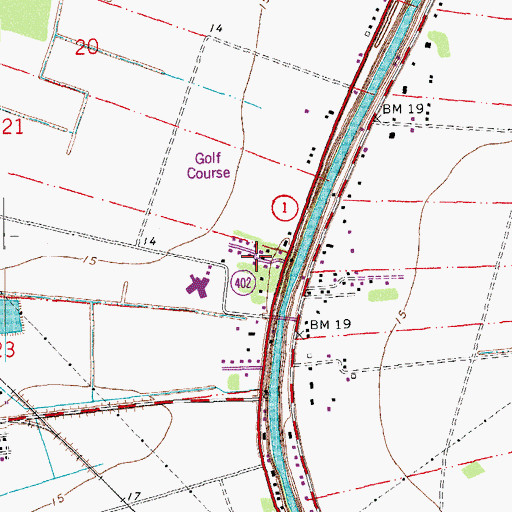 Topographic Map of Munsons, LA