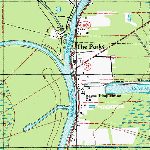 Topographic Map of Jack Miller Store, LA