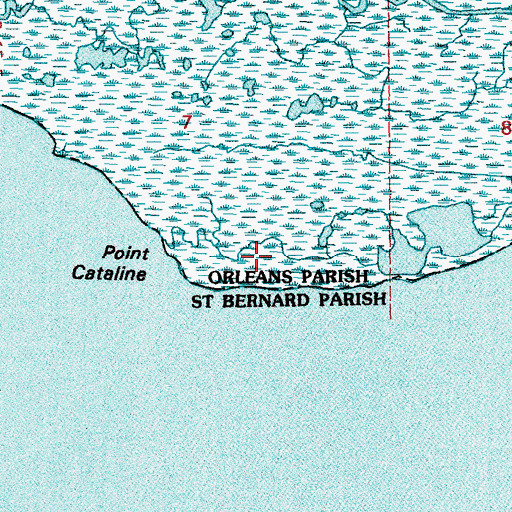Topographic Map of Point Cataline, LA