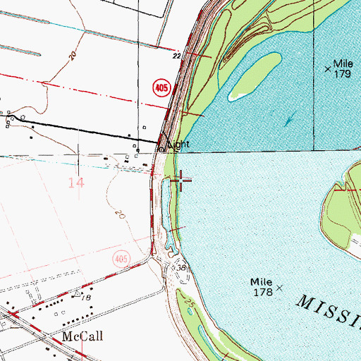 Topographic Map of Evan Hall Landing, LA