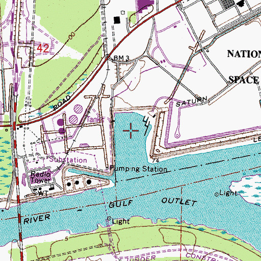 Topographic Map of Michoud Slip, LA
