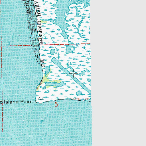 Topographic Map of Plumb Island Pass, LA