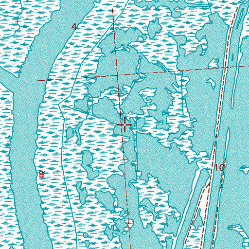 Topographic Map of Piroque Canal, LA