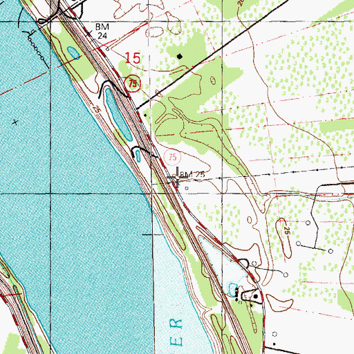 Topographic Map of Belle Helene, LA