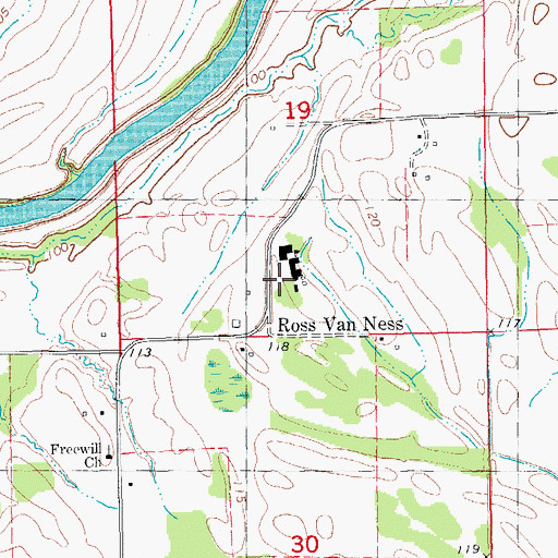 Topographic Map of Ross Van Ness School, AR