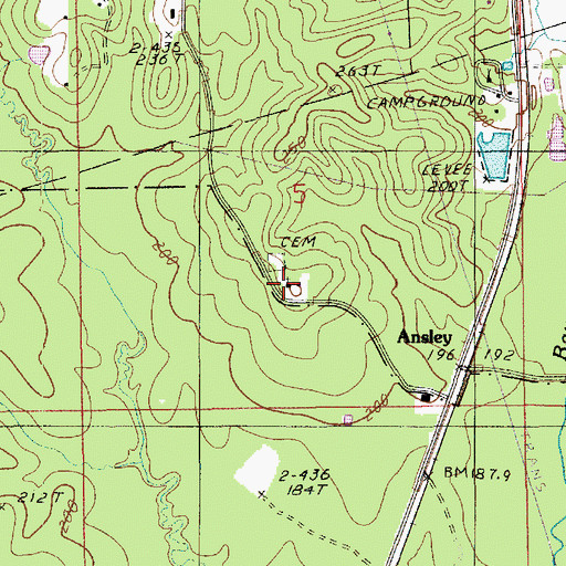 Topographic Map of Ansley Union Church, LA