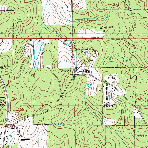 Topographic Map of Antioch, LA