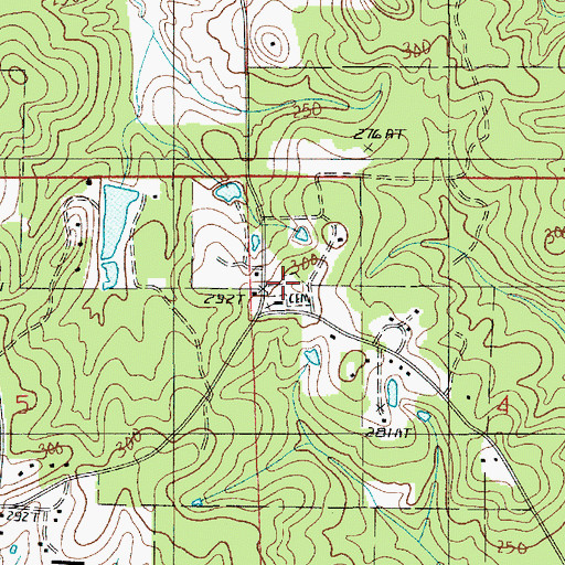 Topographic Map of Antioch Cemetery, LA