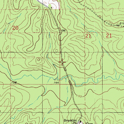 Topographic Map of Brooklyn (historical), LA
