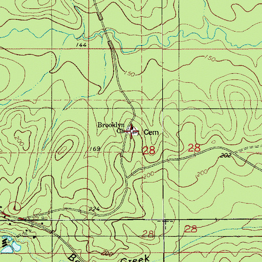 Topographic Map of Brooklyn Cemetery, LA