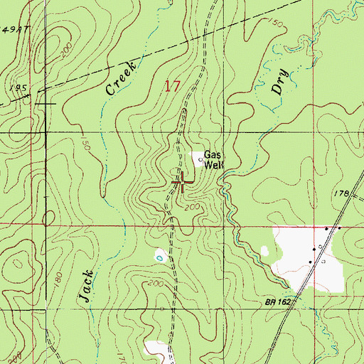 Topographic Map of Cartwright Gas Field, LA