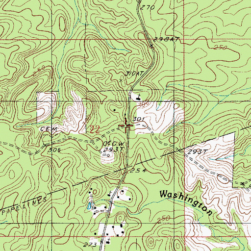 Topographic Map of Ebenzer, LA