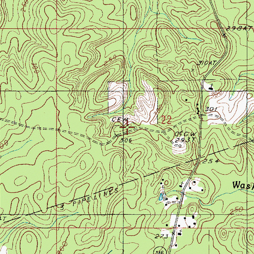 Topographic Map of Ebenezer Baptist Church (historical), LA