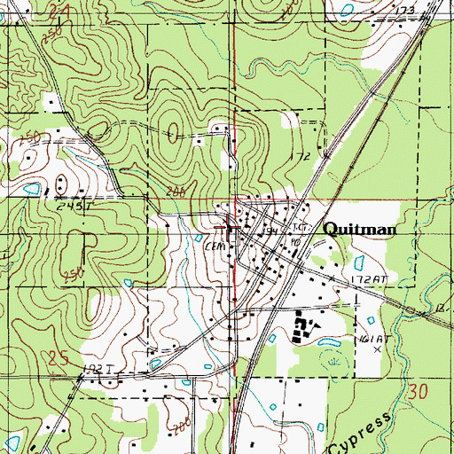 Topographic Map of Fellowship Baptist Church, LA