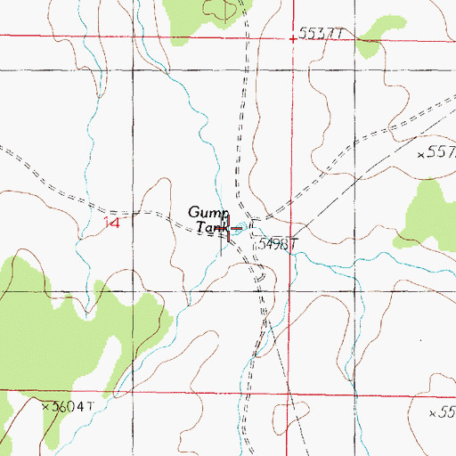 Topographic Map of Gump Tank, AZ