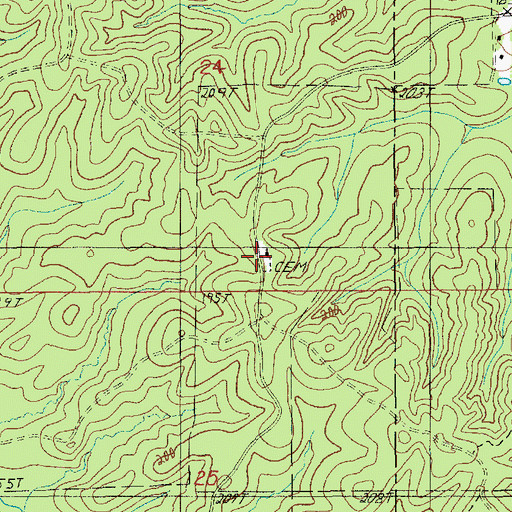 Topographic Map of Hickory Springs (historical), LA