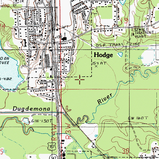 Topographic Map of Hodge Gas Field, LA