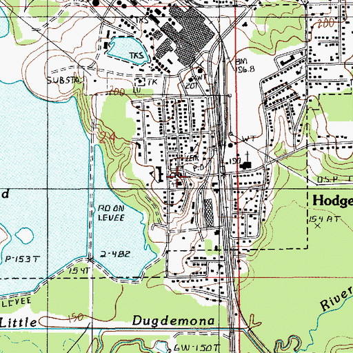 Topographic Map of Hodge Methodist Church, LA