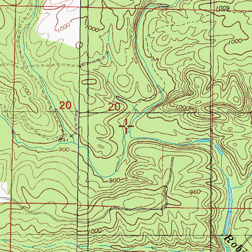 Topographic Map of Rough Creek, AR