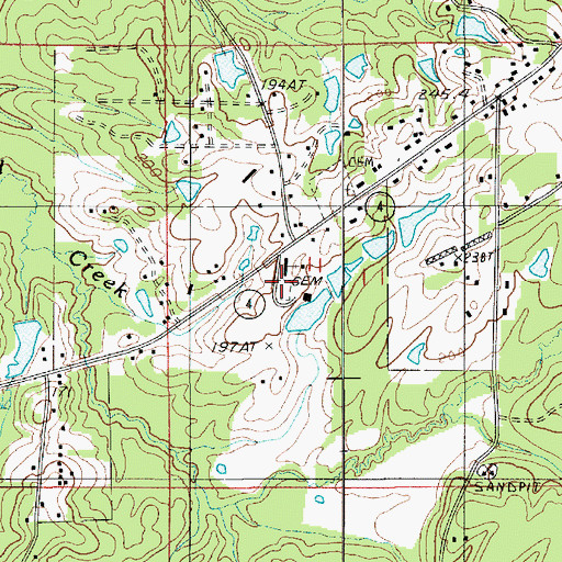 Topographic Map of McDonald Cemetery, LA