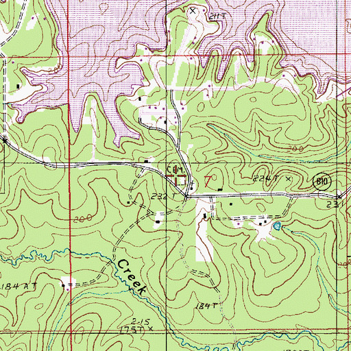 Topographic Map of Mount Hebron Cemetery, LA