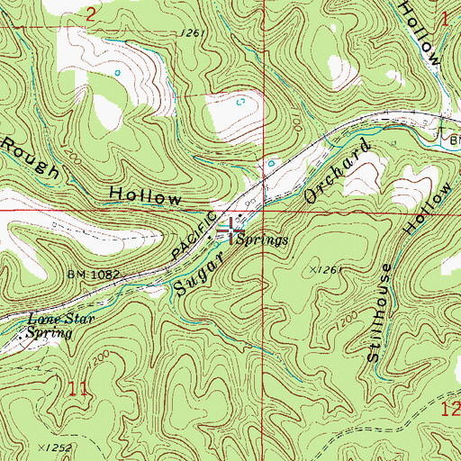 Topographic Map of Rough Hollow, AR