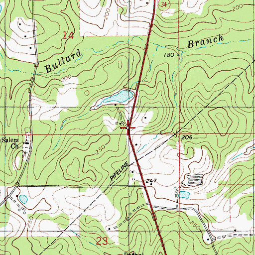 Topographic Map of Nash (historical), LA
