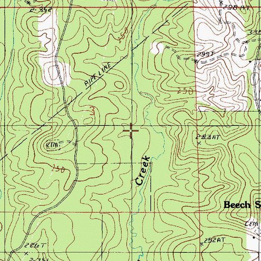 Topographic Map of Northeast Hodge Gas Field, LA