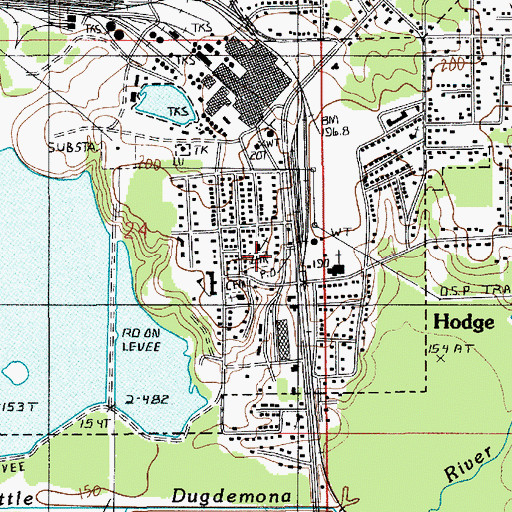 Topographic Map of Saint Henrys Cemetery, LA