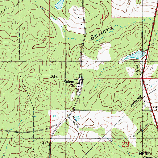Topographic Map of Union Hall School (historical), LA