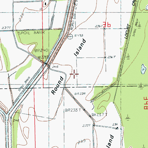 Topographic Map of Round Island, AR