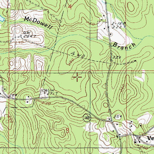 Topographic Map of Vernon Gas Field, LA