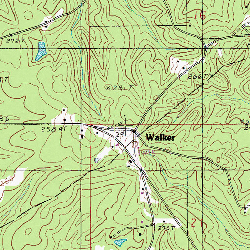 Topographic Map of Walker High School (historical), LA