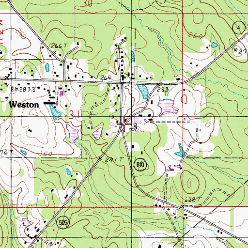Topographic Map of Weston Playground, LA