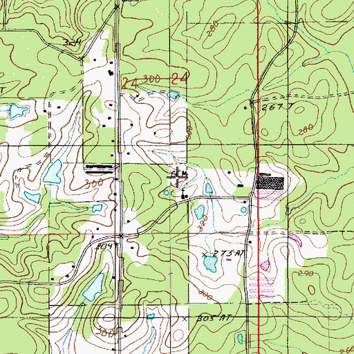 Topographic Map of Zion Rest Cemetery, LA