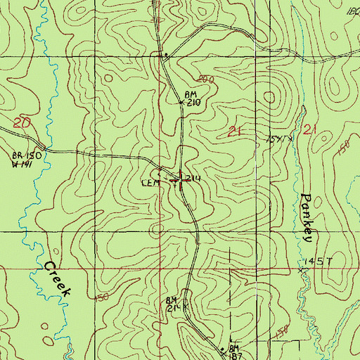 Topographic Map of Zoar, LA