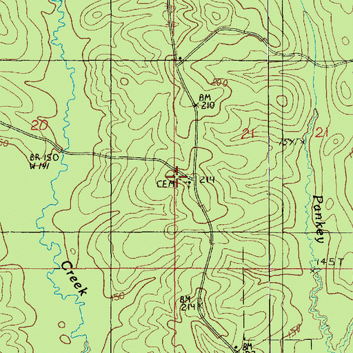 Topographic Map of Zoar Cemetery, LA