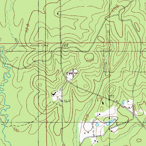 Topographic Map of Fellowship Cemetery, LA