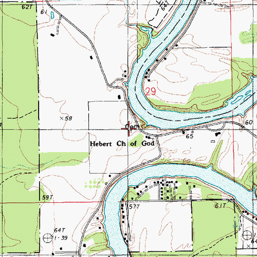 Topographic Map of Girod Cemetery, LA