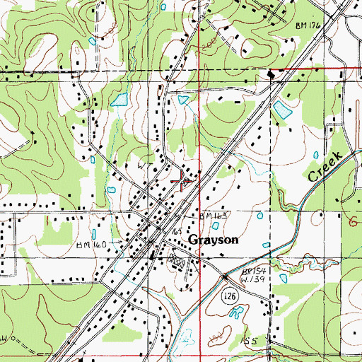 Topographic Map of Grayson Baptist Church, LA