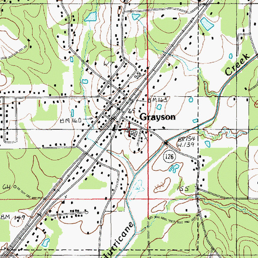 Topographic Map of Grayson Elementary School, LA