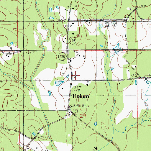 Topographic Map of Holum Baptist Church, LA