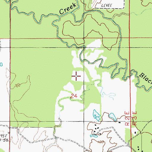 Topographic Map of Kelly School Gas Field, LA
