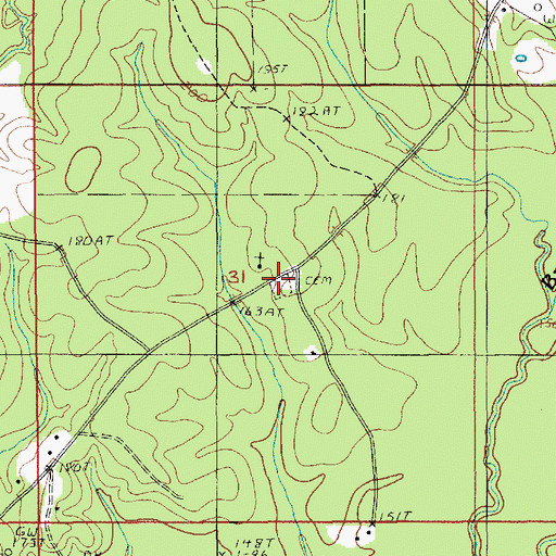 Topographic Map of Little Star Cemetery, LA