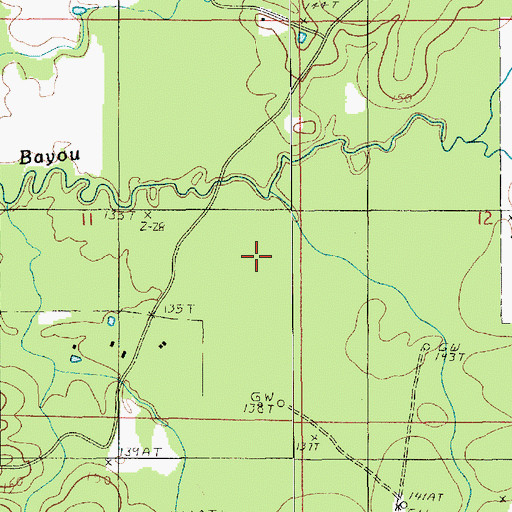 Topographic Map of North Rabbit Branch Gas Field, LA