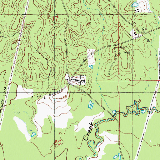 Topographic Map of Old Bethel Cemetery, LA