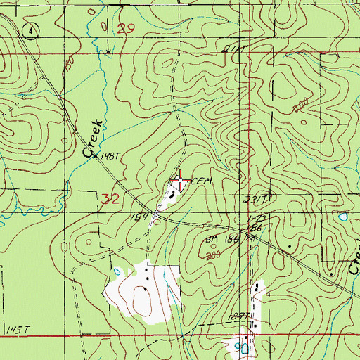 Topographic Map of Palestine Cemetery, LA