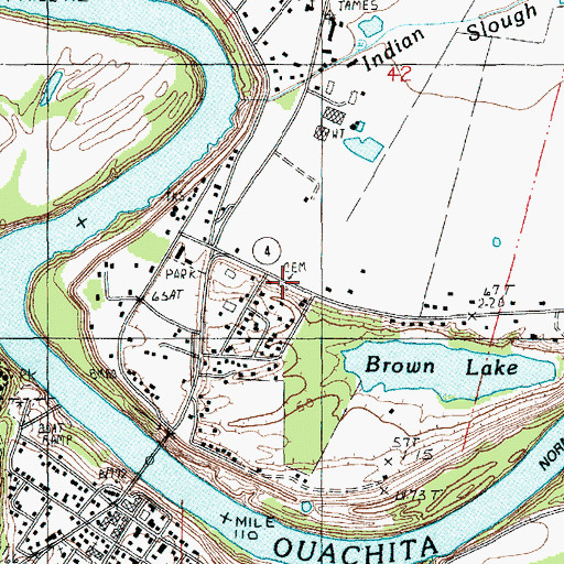 Topographic Map of Saint Peter Cemetery, LA